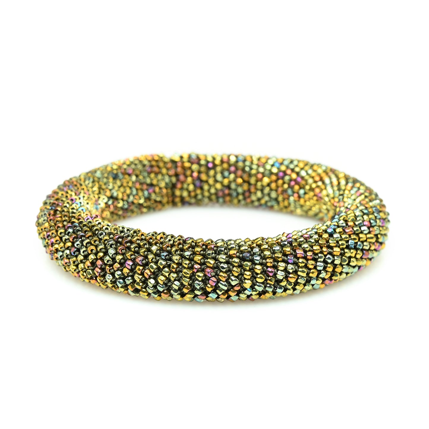 Fat Bangle with Tri-cut Beads