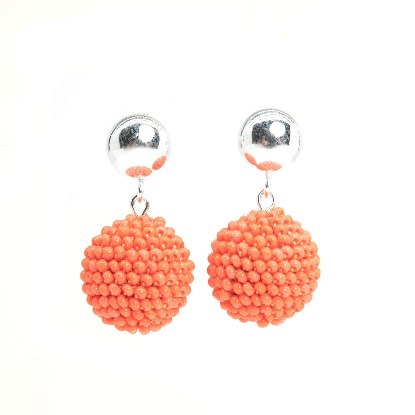 Small Silver Dot and Ball Earrings
