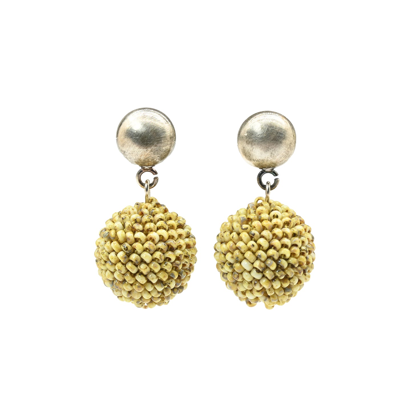 Small Silver Dot and Ball Earrings