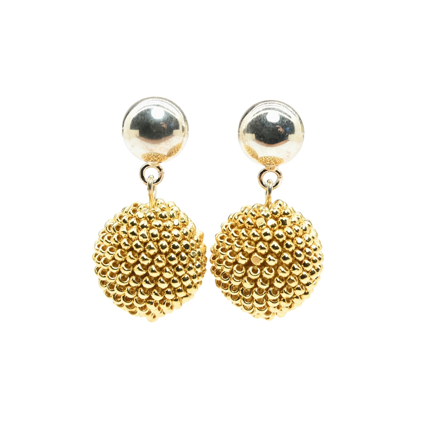 Small Silver Dot and Ball Earrings