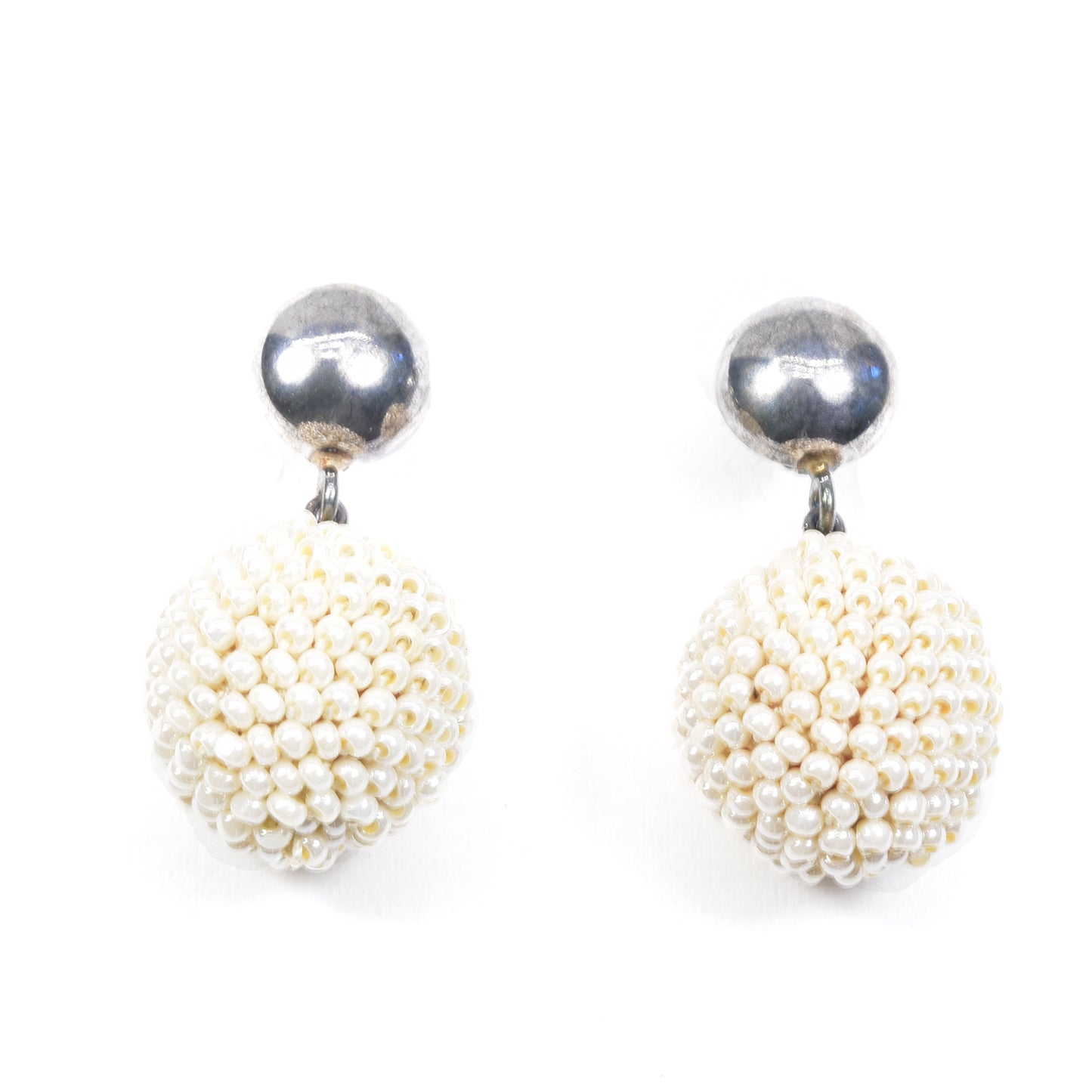 Small Silver Dot and Ball Earrings