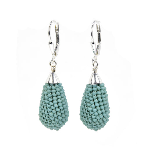 Crocheted Teardrop Earrings