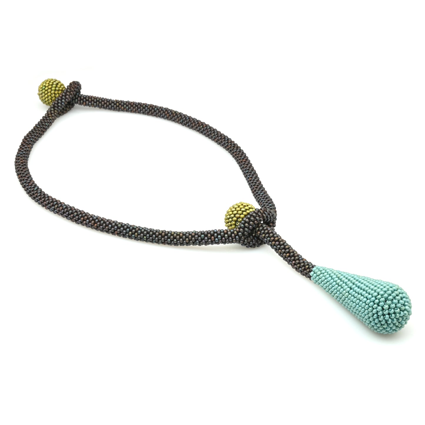 Sliding Ball and Teardrop Necklace