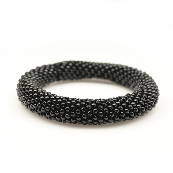Chunky Crocheted Bangle – black