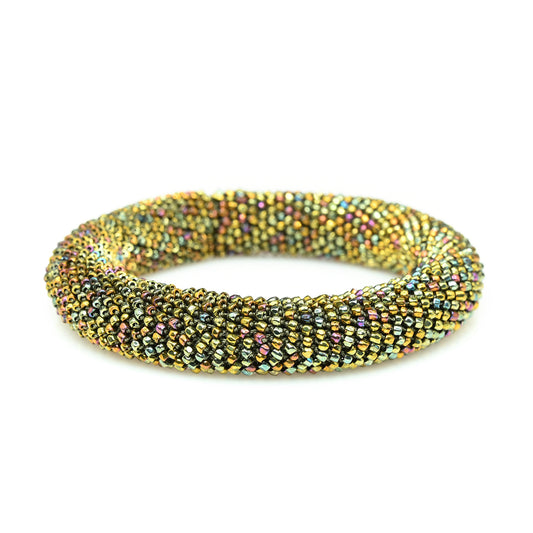 Fat Bangle with Tri-cut Beads