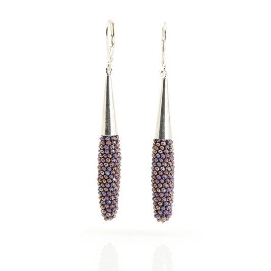 Long Crocheted Drop Earrings