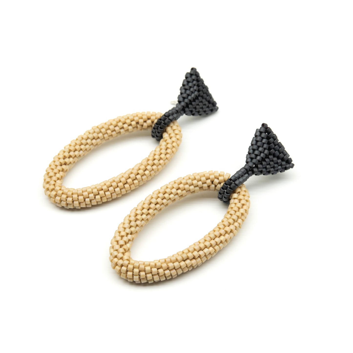 Triangle and Long Oval Earrings