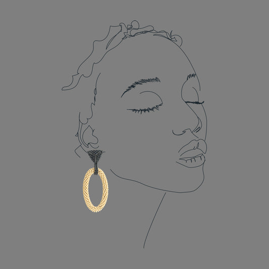 Triangle and Long Oval Earrings