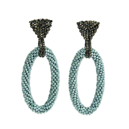 Triangle and Long Oval Earrings