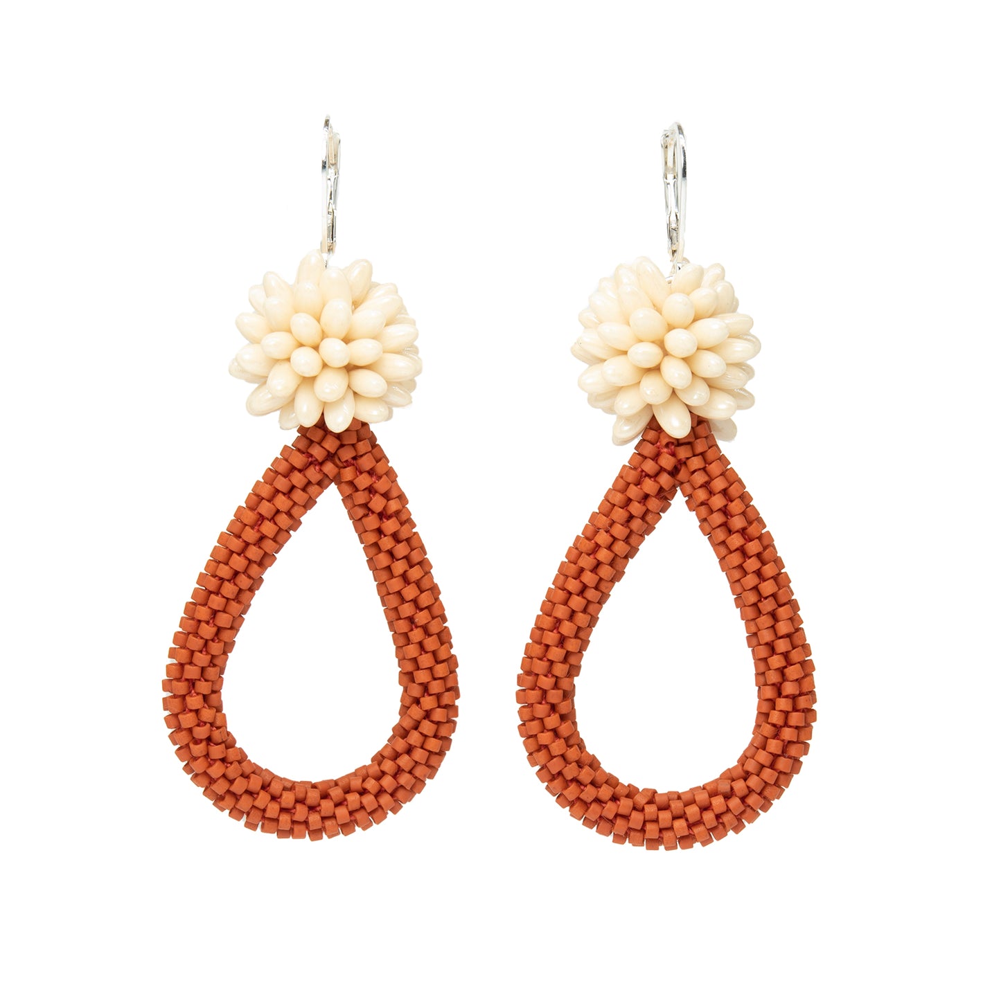 Teardrop and Fuzzy Ball Earrings