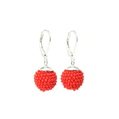 Small Crocheted Ball Earrings