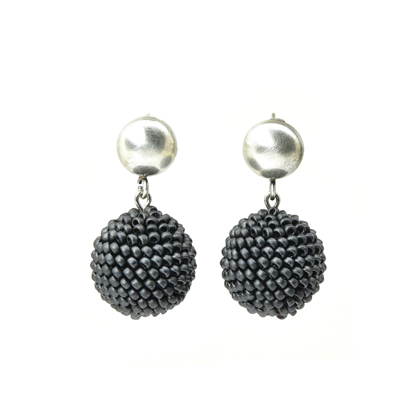 Small Silver Dot and Ball Earrings
