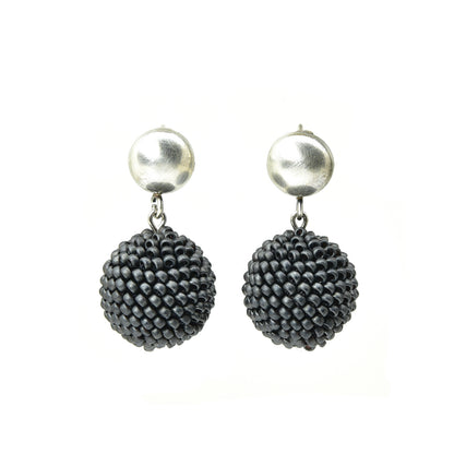 Small Silver Dot and Ball Earrings