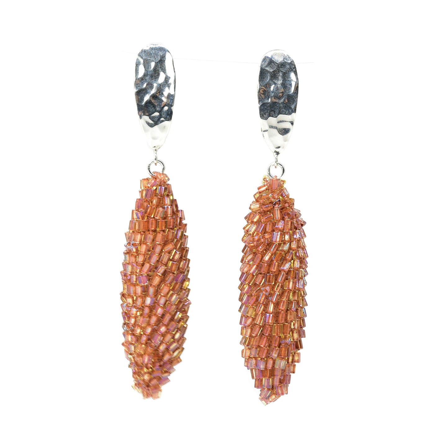 Long Textured Pod Earrings