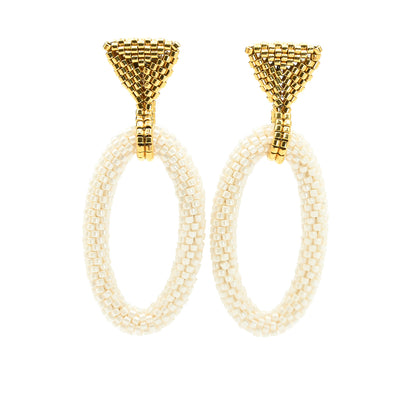 Triangle and Long Oval Earrings