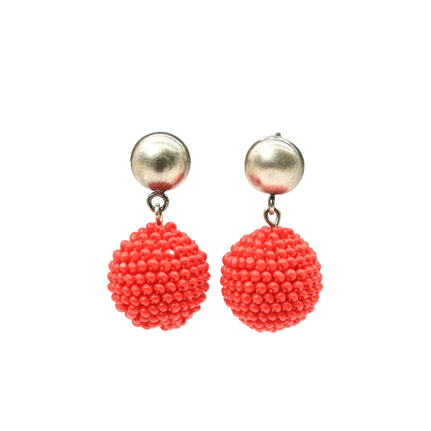 Small Silver Dot and Ball Earrings