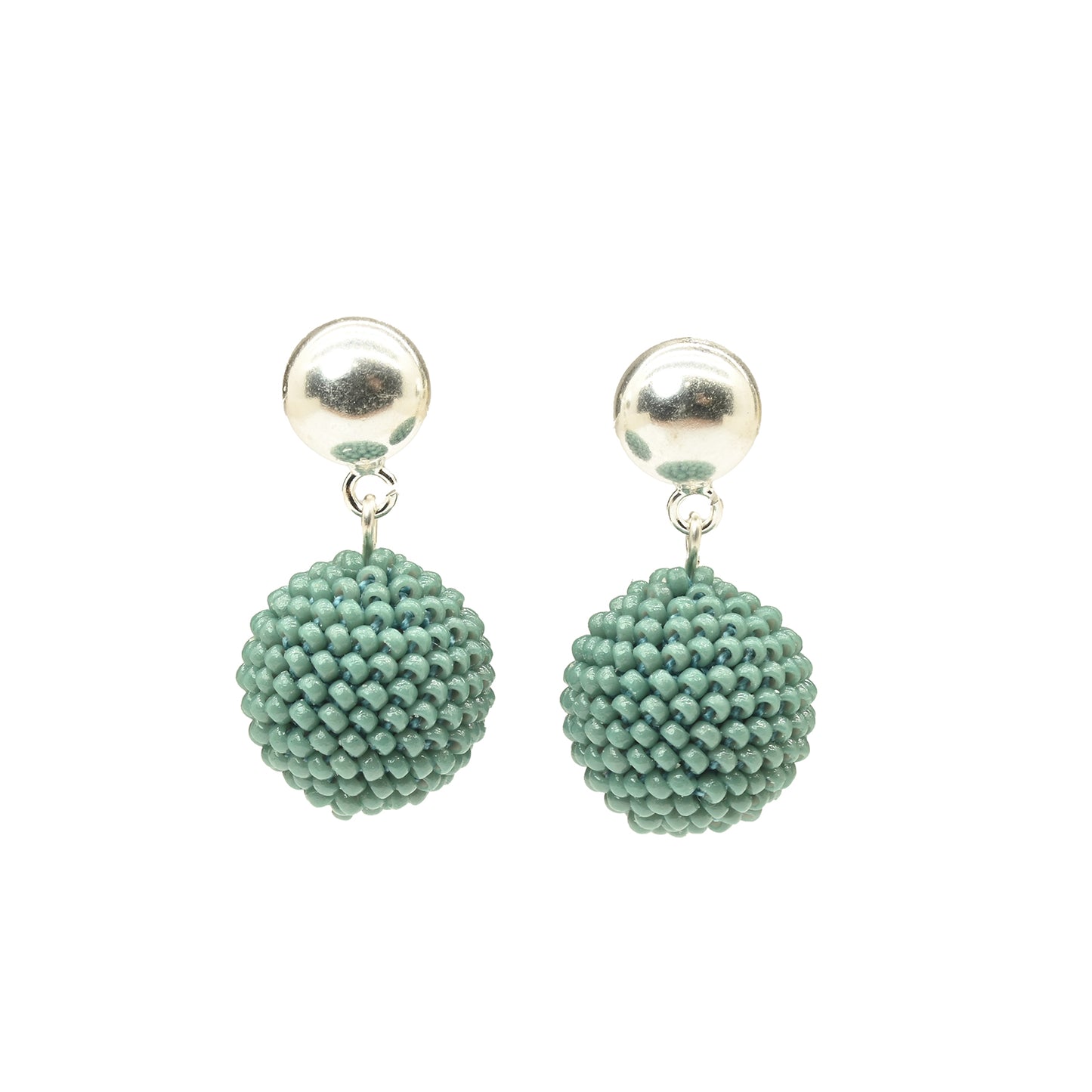 Small Silver Dot and Ball Earrings