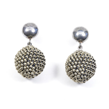 Small Silver Dot and Ball Earrings