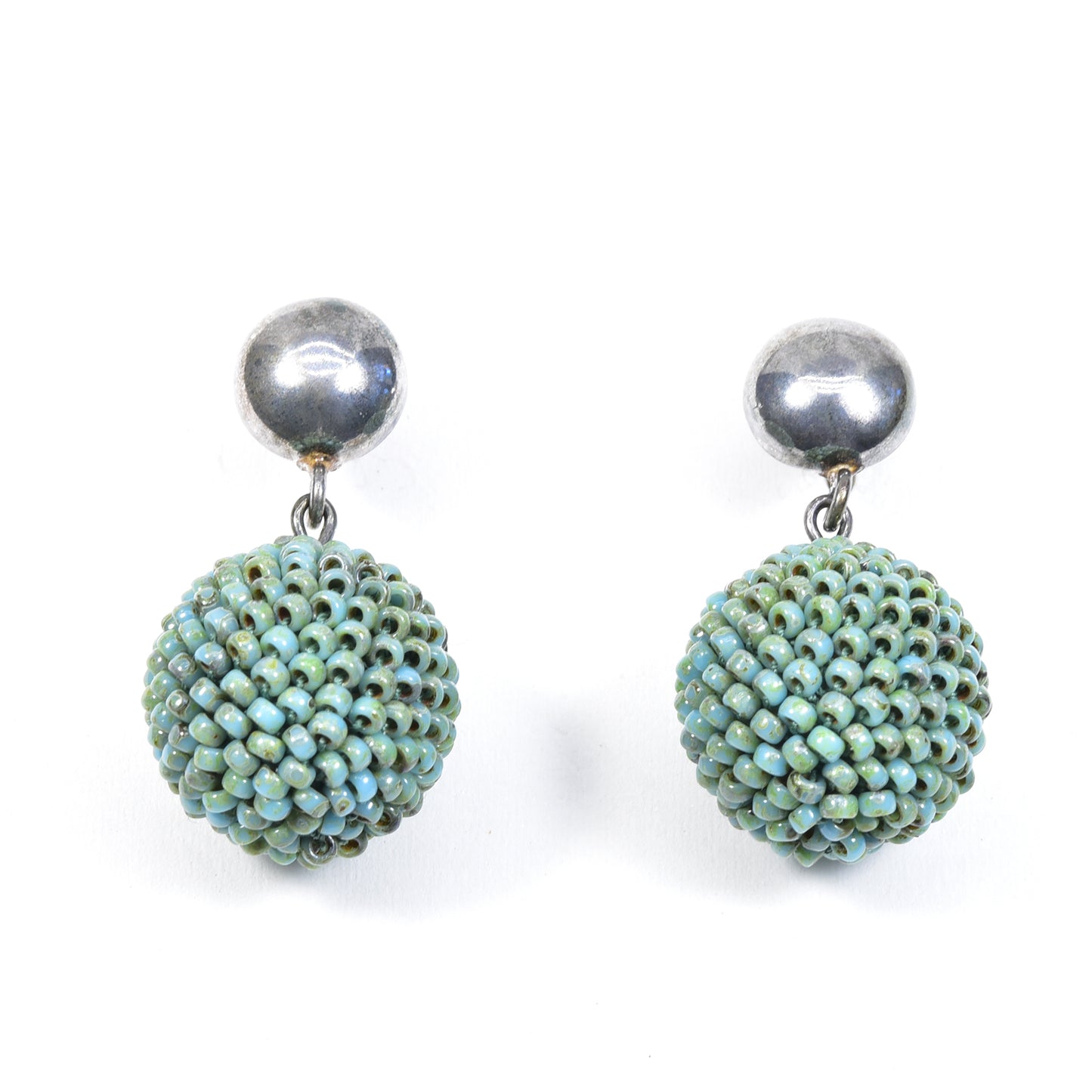 Small Silver Dot and Ball Earrings