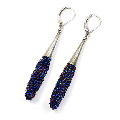 Long Crocheted Drop Earrings