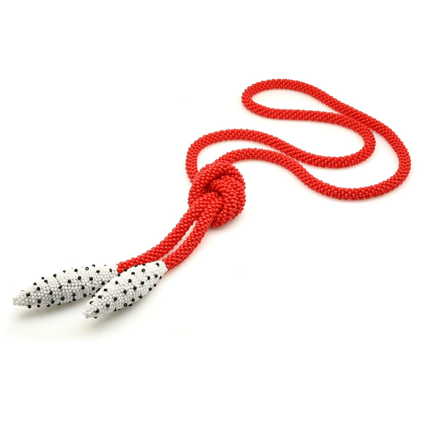 Crocheted Lariat with Dotted Ovals