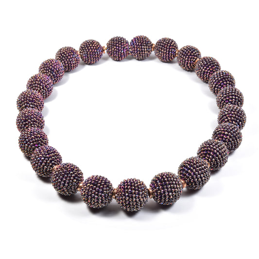 Purple Beaded Bead Necklace