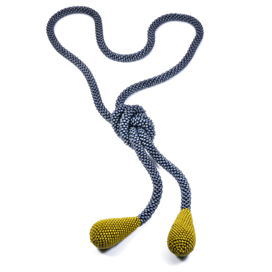 Crocheted Lariat with Teardrops