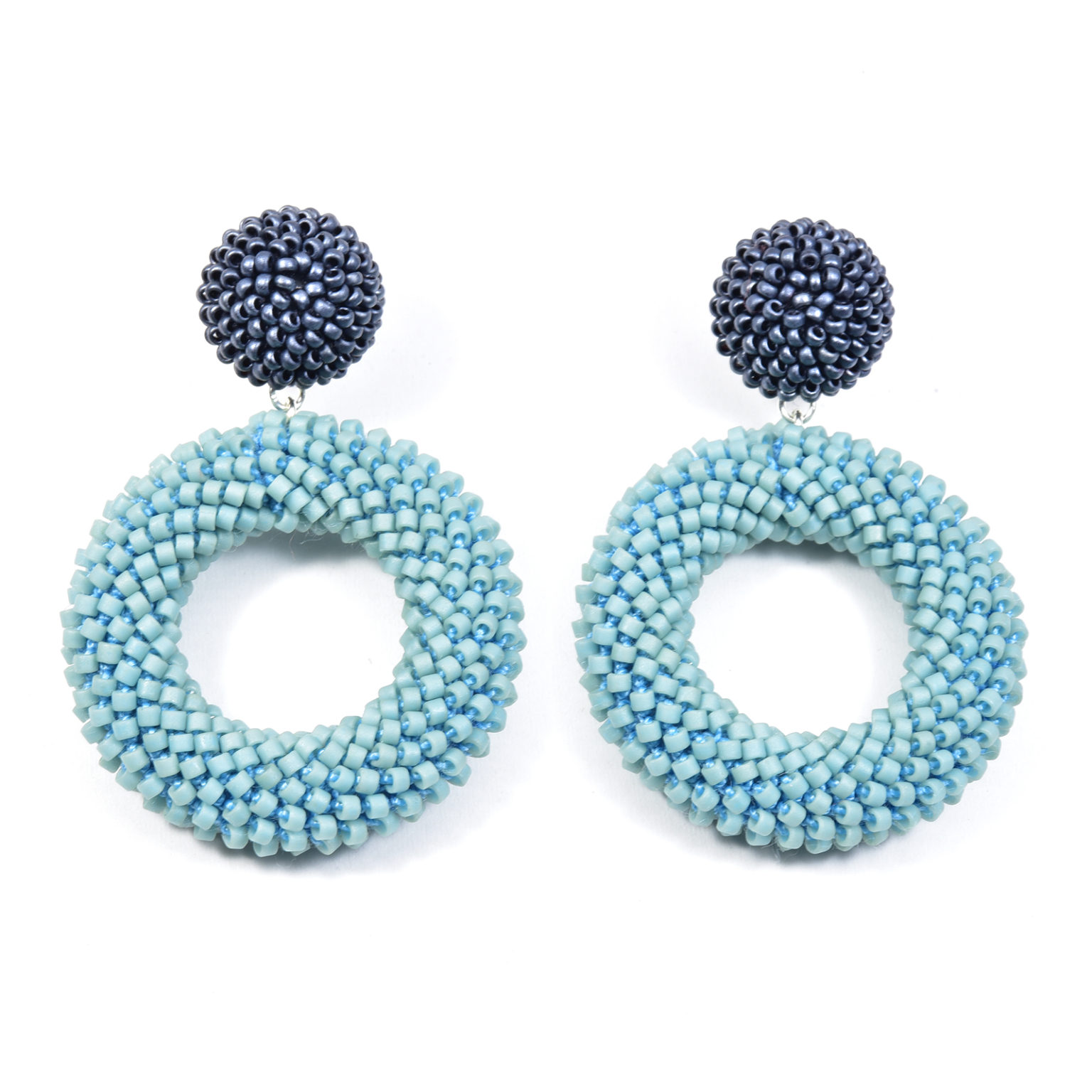 Small Dot and Circle Earrings - OMBeadwork